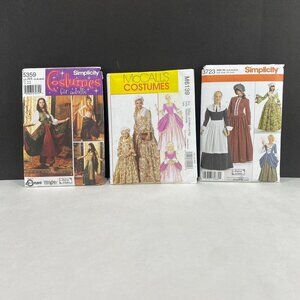 Adult Costume Sewing Patterns Lot of 3